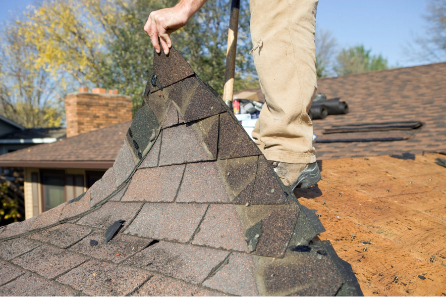 storm damaged roofing